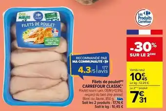 Carrefour Market Carrefour - filets de poulet classic offre