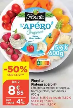 Bi1 Florette - plateau apéro offre