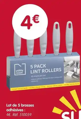 b&m Utility room - lot de 5 brosses adhesives offre