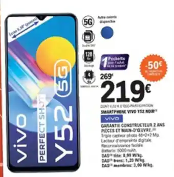 E.Leclerc Smartphone VIVO Y52 noir offre