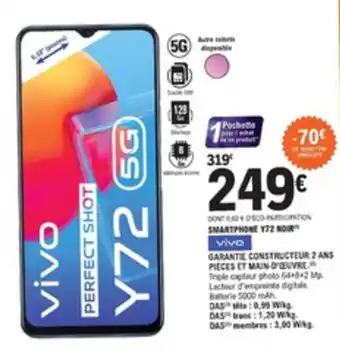 E.Leclerc Smartphone Y72 noir offre