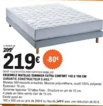 E.Leclerc Ensemble matelas sommier extra confort offre