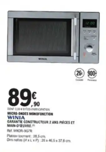 E.Leclerc Micro-ondes mondfonction offre