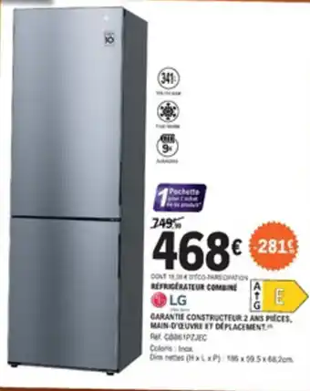 E.Leclerc Réfrigérateur combiné offre