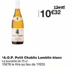 A.o.p. petit chablis lamblin blanc