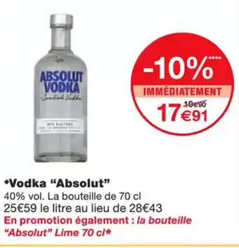 Monoprix ABSOLUT Vodka offre