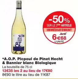 Monoprix A.o.p. picpoul de pinet hecht & bannier blanc biologique offre