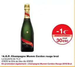 Monoprix A.o.p. champagne mumm cordon rouge brut offre