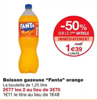 Monoprix FANTA Boisson gazeuse orange offre