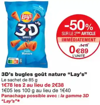 Monoprix LAY'S 3d's bugles goût nature offre