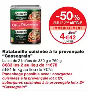 Monoprix CASSEGRAIN Ratatouille cuisinée à la provençale offre