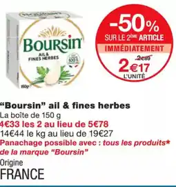 Monoprix BOURSIN Ail & fines herbes offre