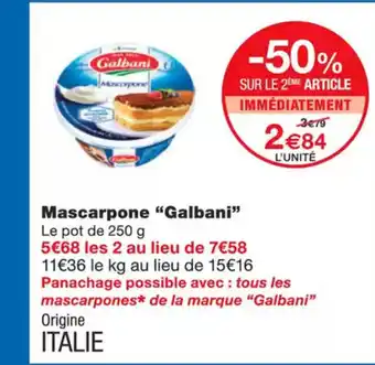 Monoprix GALBANI Mascarpone offre
