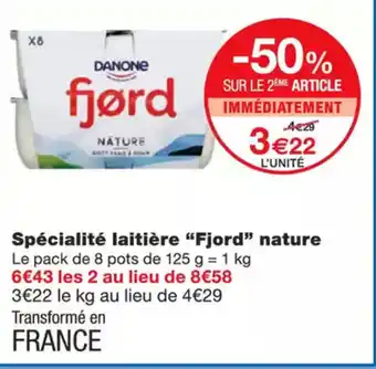 Monoprix FJORD Spécialité laitière nature offre