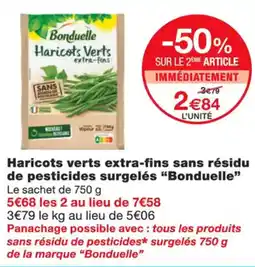 Monoprix BONDUELLE Haricots verts extra-fins sans résidu de pesticides surgelés offre