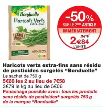 Monoprix BONDUELLE Haricots verts extra-fins sans résidu de pesticides surgelés offre