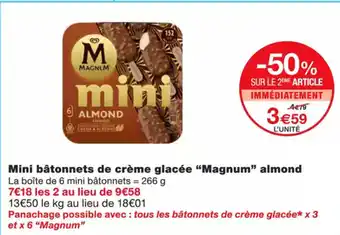 Monoprix MAGNUM Mini bâtonnets de crème glacée almond offre