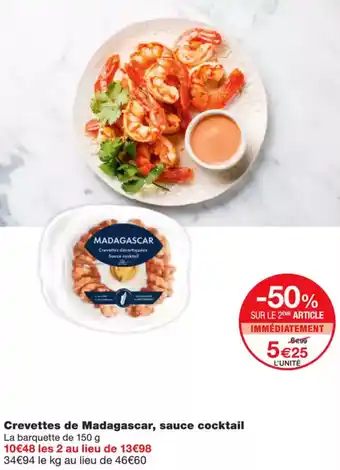 Monoprix Crevettes de madagascar, sauce cocktail offre