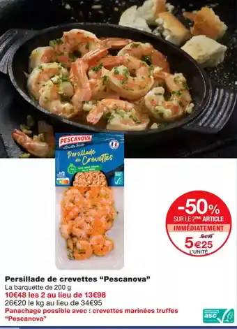 Monoprix PESCANOVA Persillade de crevettes offre