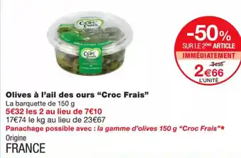 Monoprix CROC FRAIS Olives à l'ail des ours offre
