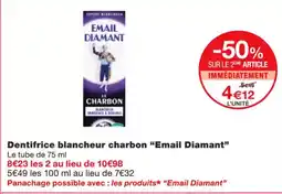 Monoprix EMAIL DIAMANT Dentifrice blancheur charbon offre