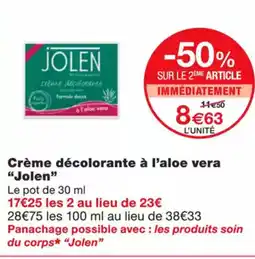 Monoprix JOLEN Crème décolorante à l'aloe vera offre