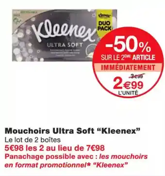 Monoprix KLEENEX Mouchoirs ultra soft offre