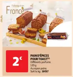Auchan Supermarché Pain d'épices pour toast offre