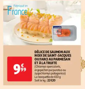 Auchan Supermarché Délice de saumon aux noix de saint-jacques ou farci au parmesan et à la truite offre