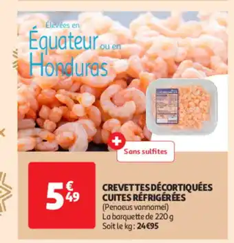 Auchan Supermarché Crevettes décortiquées cuites réfrigérées offre