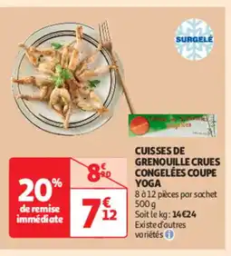 Cuisses de grenouille crues congelées coupe yoga