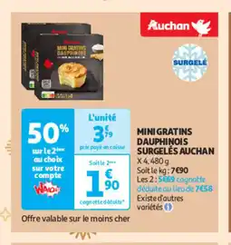 Auchan Supermarché Mini gratins dauphinois surgelés auchan offre