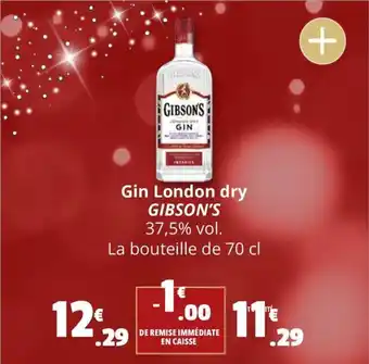 Coccinelle Supermarché GIBSON'S Gin london dry offre