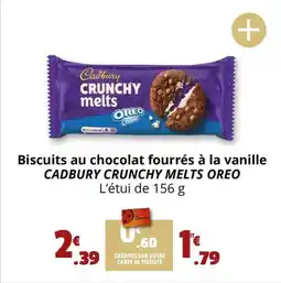 Coccinelle Supermarché CADBURY CRUNCHY MELTS OREO Biscuits au chocolat fourrés à la vanille offre