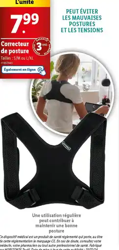 Lidl Correcteur de posture offre