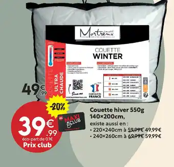 Maxi Bazar Couette hiver offre