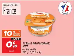 Netto NETTO Riz au lait sur lit de caramel offre