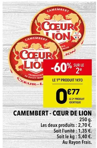 Supeco COEUR DE LION Camembert offre