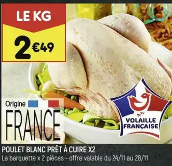 Leader Price Poulet blanc prêt à cuire X2 offre