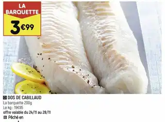 Leader Price Dos de cabillaud offre