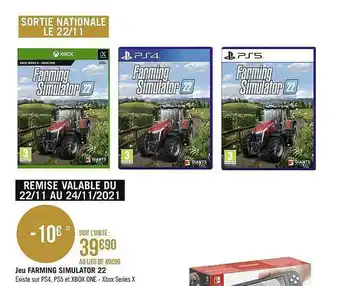 Casino Supermarchés Jeu Farming Simulator 22 offre