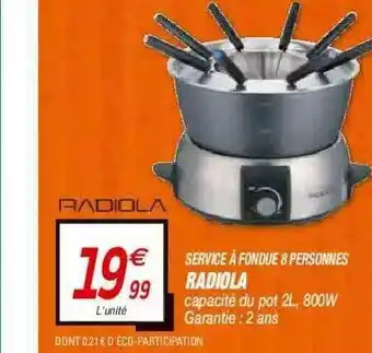 Netto Service à Fondue 8 Personnes Radiola offre