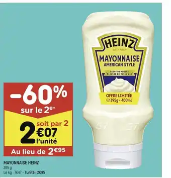 Leader Price Mayonnaise Heinz offre