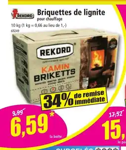 Norma Briquettes de lignite offre