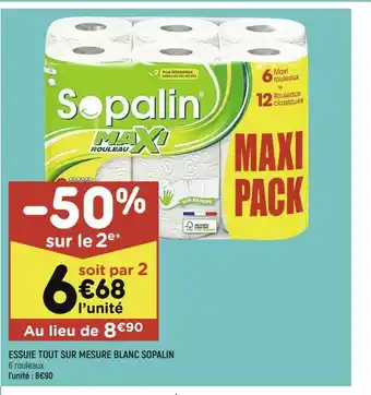 Leader Price Essuie Tout Sur Mesure Blanc Sopalin offre