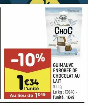 Leader Price Guimauve Enrobée De Chocolat Au Lait offre