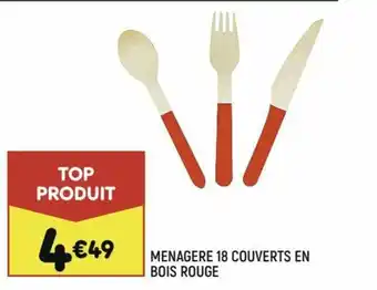 Leader Price Menagere 18 Couverts En Bois Rouge offre