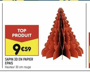 Leader Price Sapin 3D En Papier Epais offre