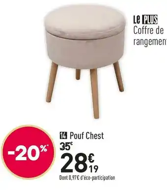 Conforama Pouf chest offre