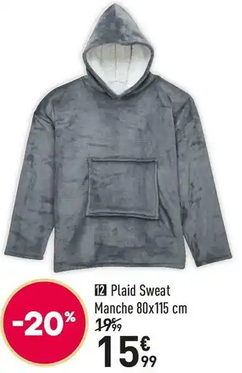 Plaid sweat manche 80x115 cm atmosphera